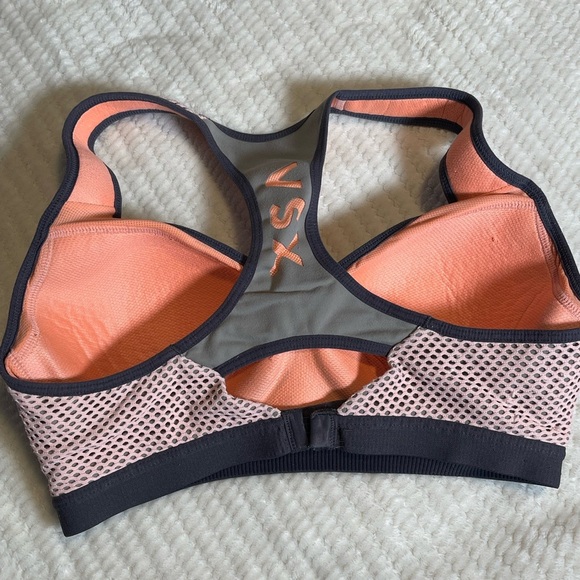 VSX Pink and Black Sports Bra with Racerback Design - Picture 3 of 4